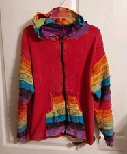 Greater Good Multi Color L/S Full Zip Front Women's Hoodie 1X