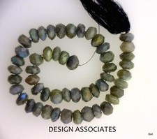 LABRADORITE 8X5 MM RONDELLE CUT GEMSTONE BEADS AAA 176623 