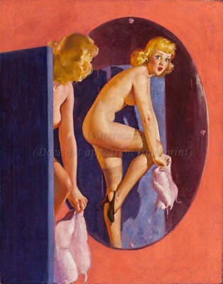 GIL ELVGREN Pin-Up Poster or Rolled Canvas Print ''Over-Exposure'' #134