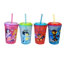 Zak Character Plastic Cup with Straw for Kids