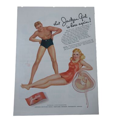 1941 Jantzen Girl / Armour's Treet Meat - Vintage Print Ad