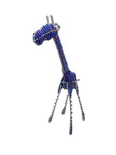 Beaded Wire Giraffe Figurine Handmade African Artisans Glass Beads 8.25"