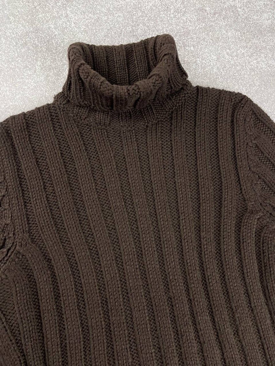 Vintage Dolce & Gabbana Wool Knit Turtleneck Sweater Brown Women's