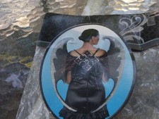 Black Red Silver Glittered Vampire Wings Adult Sized Halloween Costume Cosplay