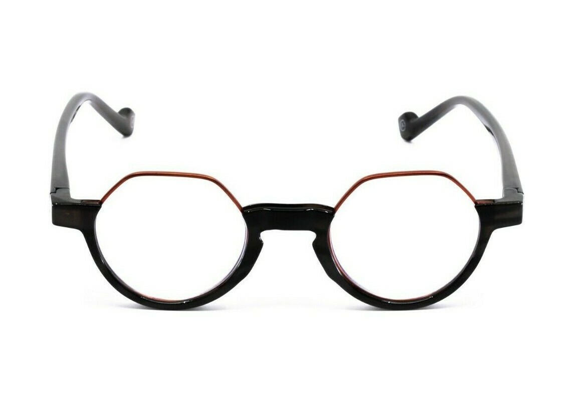 APTICA Rituals Grey Horn Reading Glasses with Blue Control Lenses for Enhanced Vision