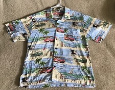 The Disney Catalog Surf Scene Mickey Minnie Hawaiian Camp Shirt Mens Size XXL