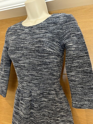 Topshop Ladies Black Mottled Thick Waisted Jumper Dress Size Small 6 34in Chest - Picture 2 of 5