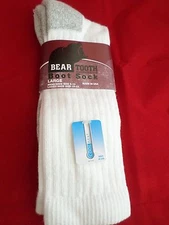 1 Pair Large Bear tooth Coolmax Crew Durable Boot Socks 9-12 Arch Support USA