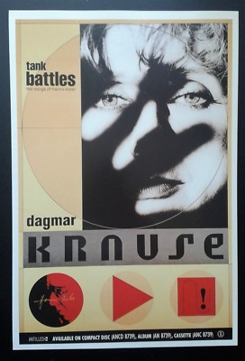 Dagmar Krause / Tank Battles - 1991 Original Island Records Poster - Rock Rare