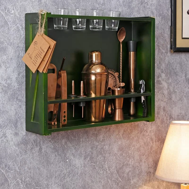 Барменский набор из 19 барных инструментов с деревенской деревянной подставкой коктейльный шейкер набор B2 - Изображение 3 из 4