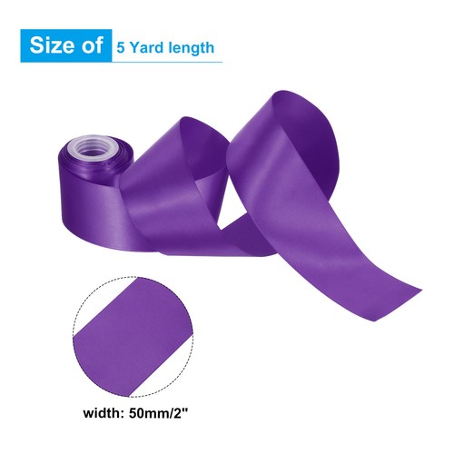2" 5 Yard Double Faced Solid Satin Ribbon Polyester Fabric Dark Purple - Picture 2 of 7