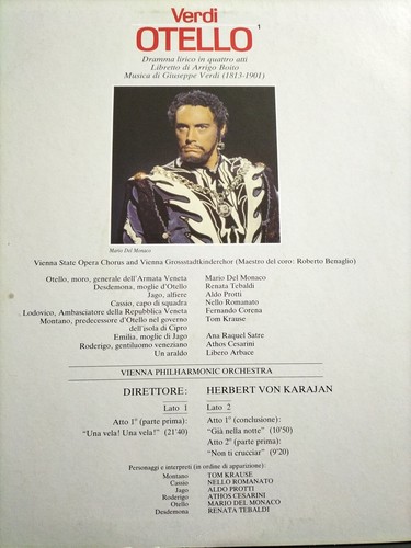 VERDI - OTELLO - LP EDITORIA - MARIO DEL MONACO - direttore HERBERT VON KARAJAN - Picture 3 of 9