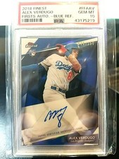 2018 ALEX VERDUGO #38/150 TOPPS FINEST BLUE REFRACTOR PSA GEM MT.10 GEM.