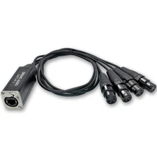 4 Channel RJ45 Ethercon to XLR Female Breakout Audio Snake Cable - 3 Feet