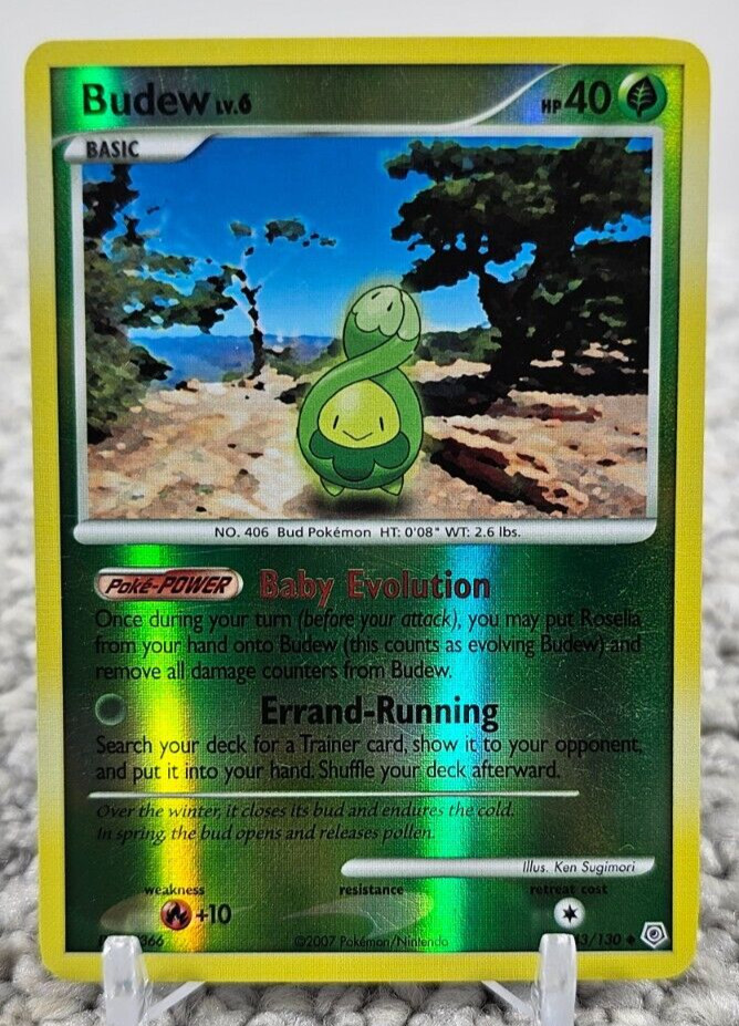 2007 Pokemon Budew 43/130 Diamond & Pearl Uncommon Reverse Holo LP/NM