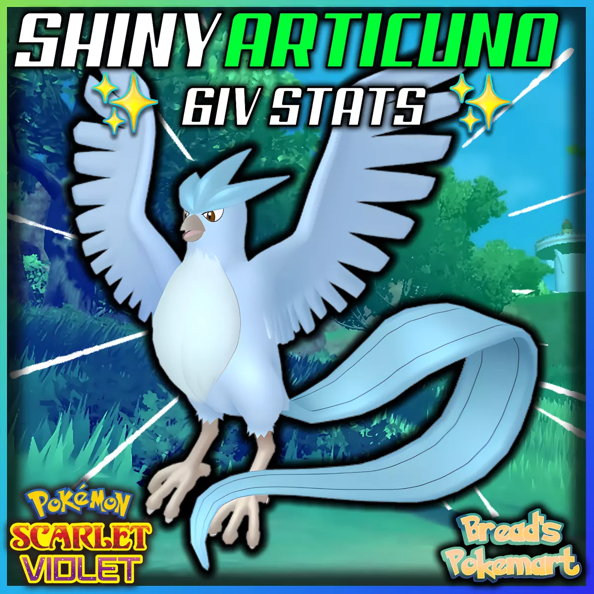 Shiny 6IV Articuno, Zapdos, and Moltres Legendary Birds Pokemon