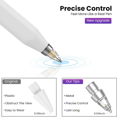 Metal Body Ipencil Tips for Apple Pencil Pro, Apple Pencil 2Nd Gen 1St Gen USB-C - Picture 5 of 21