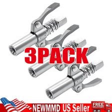 3X Grease Gun Coupler Double Handle High Pressure Quick Release Lock Oil Nozzles