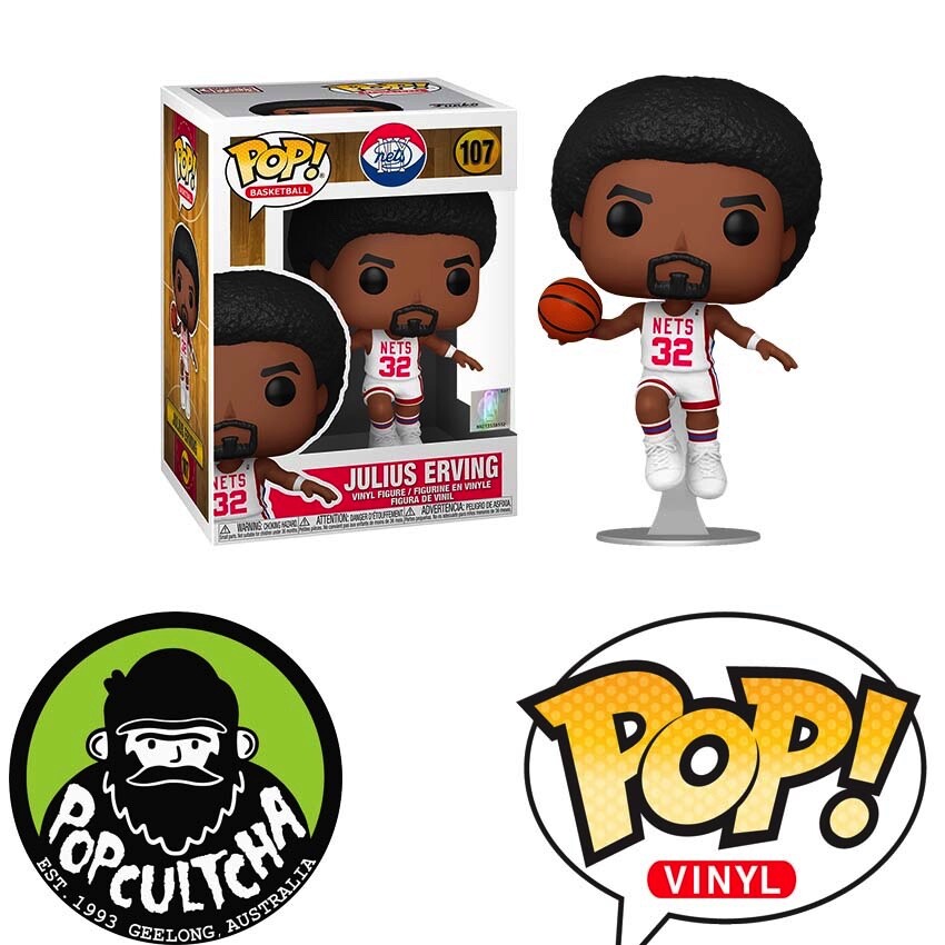 Nba Basketball - Julius Erving​ Brooklyn Nets Pop! Vinyl Figure &Quot; New &Quot;