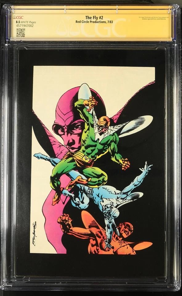 The Fly #2 CGC SS 8.5 Red Circle Comics 1983 Signed Jim Sterankno Statue Liberty - Image 2 of 2