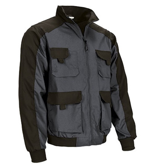 Chaqueta de trabajo multibolsillos con diseño bicolor. Varios colores disponibl