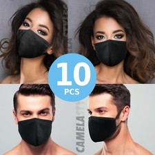 10 Pack Reusable Washable Soft Cotton Fashion Face Mask Premium Unisex Black
