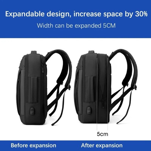 Oxford Business Laptop Backpack Large Capacity USB Charging Backpack Men - Bild 6 von 12