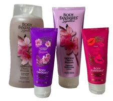 4 pc Combo Fantasies Wash Moisturizing Lotion Womens   (Ap)