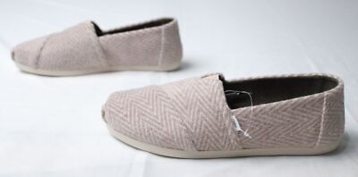 TOMS Women's Alpargata Slip On Flats MP7 Oatmeal Brushed Herringbone Size US:7.5