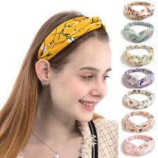 US Bandanas Turban Printed Bandage Cross Hair Boho Band Floral Headband Elastic