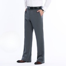 Men Bell Bottom Stretch Flared Pants Vintage 60s 70s Casual Formal Trousers