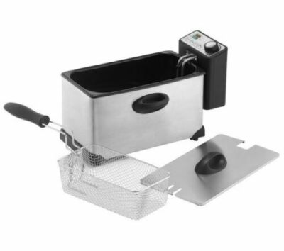Profi Fritteuse Edelstahl Elektrische Spänepfanne Korb Öl Braten 3L