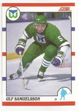 ULF SAMUELSSON 1990-91 SCORE BILINGUAL CARD NEAR MINT+ CONDITION