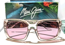 Maui Jim Two Steps Crystal Pink Polarized Mirrored Maui Rose Sunglassed RS863-09