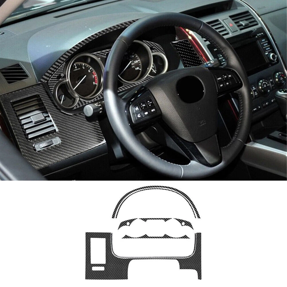 47Pcs Carbon Fiber Full Interior Kit Cover Trim For Mazda CX-9 2010-2015 - Image 2 of 4