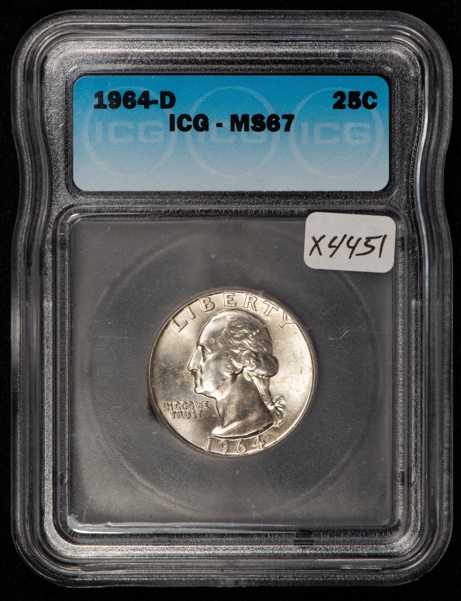 1964-D 25c Silver Washington Quarter - Frosty - ICG MS 67 - SKU
