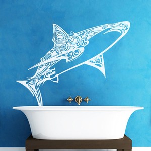 Under Sea Jaws Shark Wall Decal Inspiration Ocean Removable Vinyl Bathroom Decor Ebay