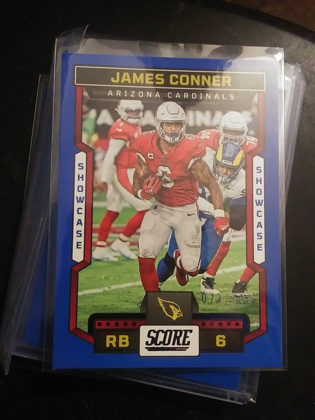 2023 PANINI SCORE FOOTBALL SHOWCASE /100 BLUE JAMES CONNER