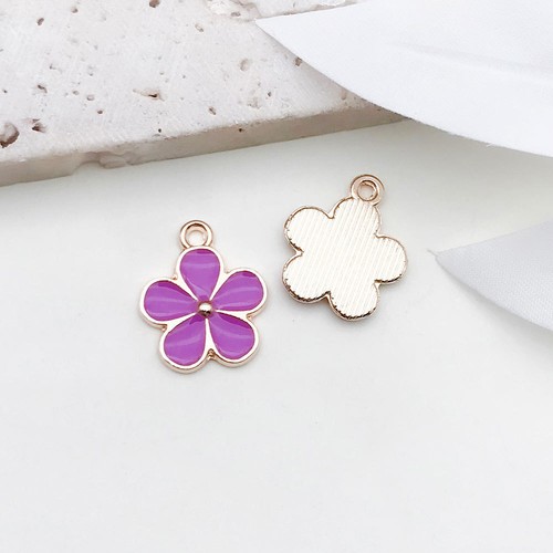 10pcs Purple Charms Enamel Pendant For Jewelry Making Handmade Necklace Bracelet - Picture 25 of 36