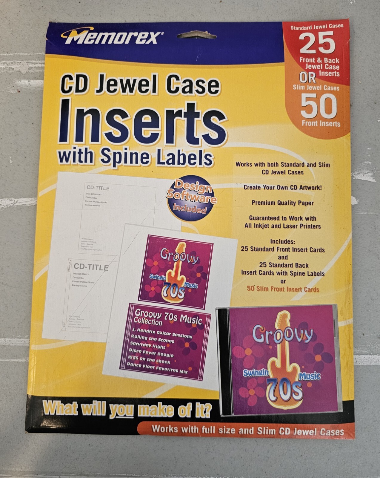 Memorex CD Jewel Case Inserts w/Spine Labels 50 Inserts Opened, Partially Used! eBay