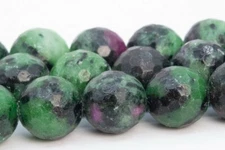 Natural Ruby Zoisite Beads Grade AA Micro Faceted Round Loose Beads 6/8/10/12MM