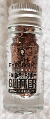 I AM EYECONIC Face & Body 3D Kosmetik Glitzer Flasche ~ Farbton BRAUN N BOUJEE ~ 4g