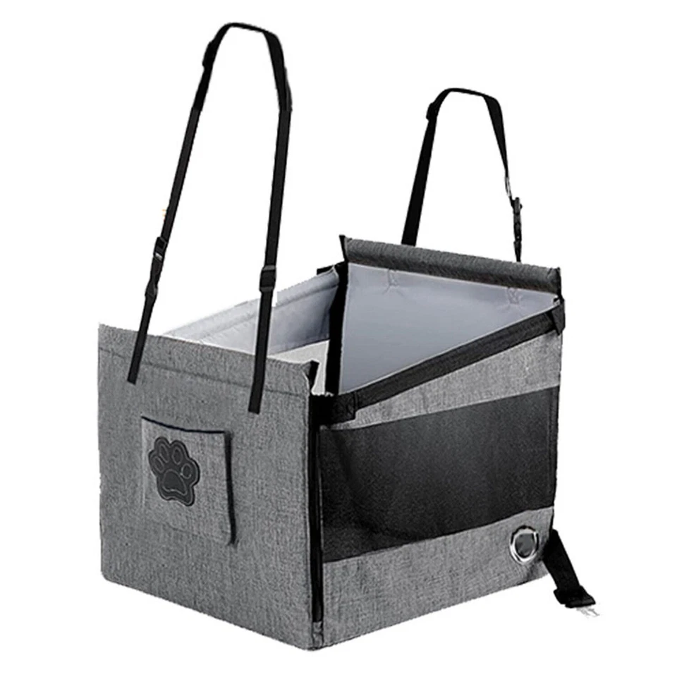 Transportador de viaje mediano grande para asiento de coche para perros con malla transpirable y cinturón ajustable Foto 2 de 4