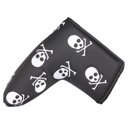 Soft Leather with Skull Embroidery Golf Club Blade Putter Head Cover - Picture 3 of 14