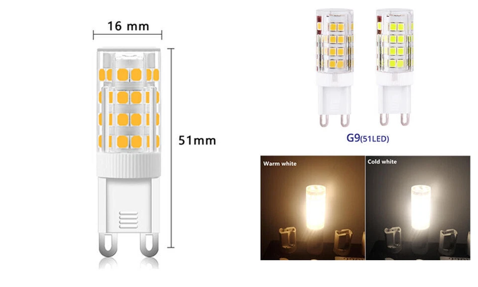 G9 LED bulbs COB Replace Halogen 4W 5W 6W globes warm cool white lamp AC 240V - Image 3 of 4