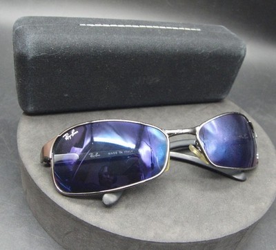 Ray-Ban RB 3149 004/29 59 18 Sonnenbrille rechteckig blaue verspiegelte Gläser S/G356