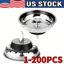 Stainless Steel Home Kitchen Sink Drain Stopper Basket Strainer Waste Plug Lot