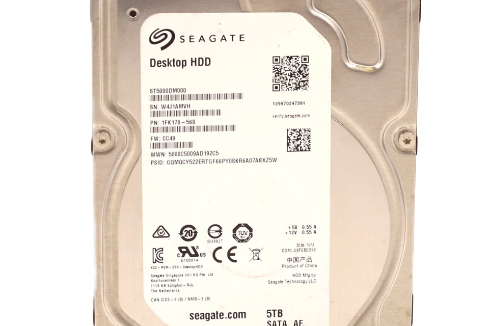 Seagate ST5000DM000 5TB 3.5" 6Gb/s 128MB 5.9K RPM SATA Hard Drive P/N:1FK178-568 - Image 2 of 2