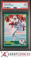 1989 SCORE #236 JOHN STEPHENS RC PATRIOTS PSA 9