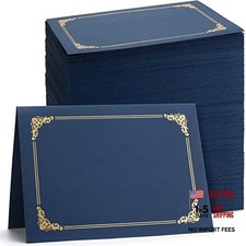 Pack Certificate Holders Bulk, Diploma Covers Gold Foil Border, 120 Navy Blue